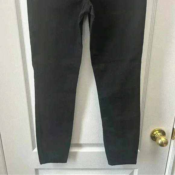 GAP True Skinny Jeans High Rise Split Hem Front Ankle Slit Cropped Black Size 27 - Picture 9 of 16